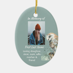 Christian Memorial Keepsaké Barn Uggla Bird Julgransprydnad Keramik