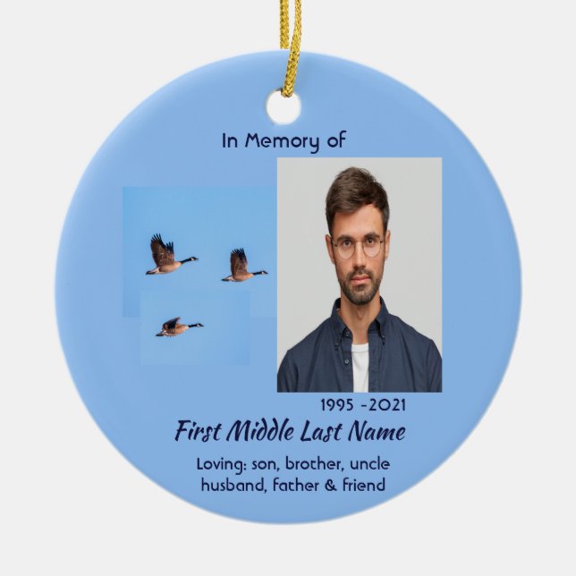 Christian Memorial Keepsake Canada Goose Outdoors Julgransprydnad Keramik (Framsidan)