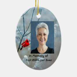 Christian Memorial Keepsaké Cardinal Red Bird Julgransprydnad Keramik