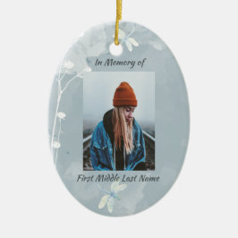 Christian Memorial Keepsaké Dragonfly White Flower Julgransprydnad Keramik