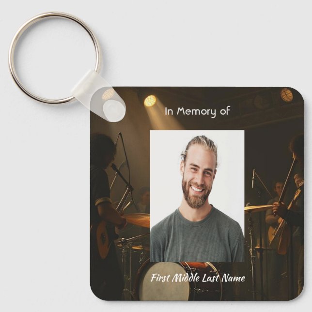 Christian Memorial Keepsake Drummer Drums Band  Nyckelring (Framsida)