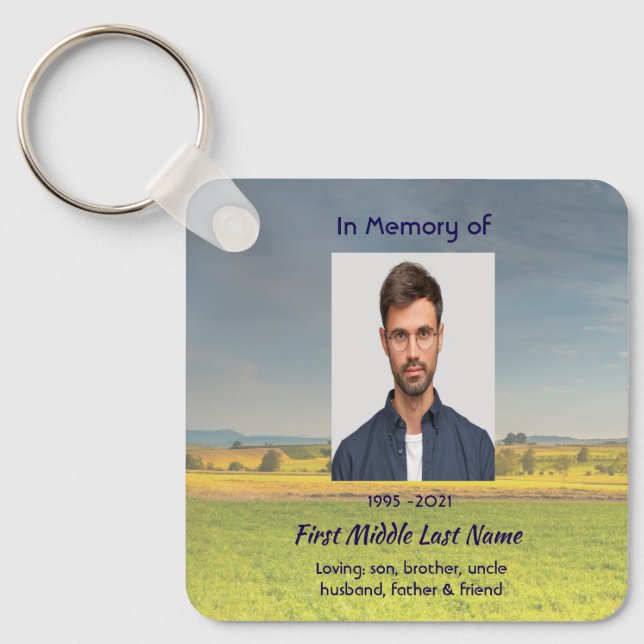 Christian Memorial Keepsake Farm Crop Prairie Nyckelring (Framsida)