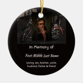 Christian Memorial Keepsake Motorcycle Biker Julgransprydnad Keramik