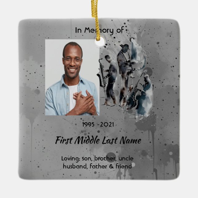 Christian Memorial Keepsake Music Jazz Band Julgransprydnad Keramik (Framsida)