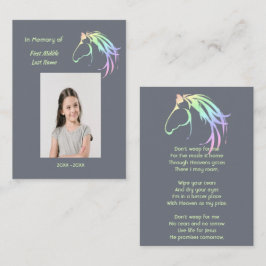Christian Memorial Keepsake Pastel Horse Art Visitkort