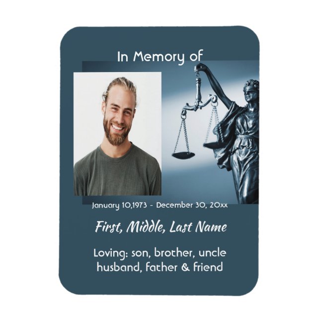 Christian Memorial Keepsake Scales Justice Law Magnet (Vertikal)