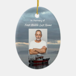 Christian Memorial Keepsakes Fishing Boat Fisherma Julgransprydnad Keramik