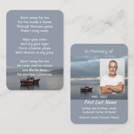 Christian Memorial Keepsakes Fishing Boat Fisherma Visitkort