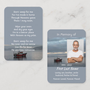 Christian Memorial Keepsakes Fishing Boat Fisherma Visitkort