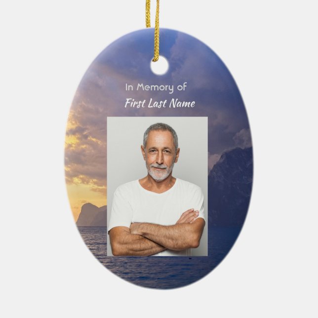 Christian Memorial KeepsakSea Himmel Cloud Island Julgransprydnad Keramik (Baksidan)