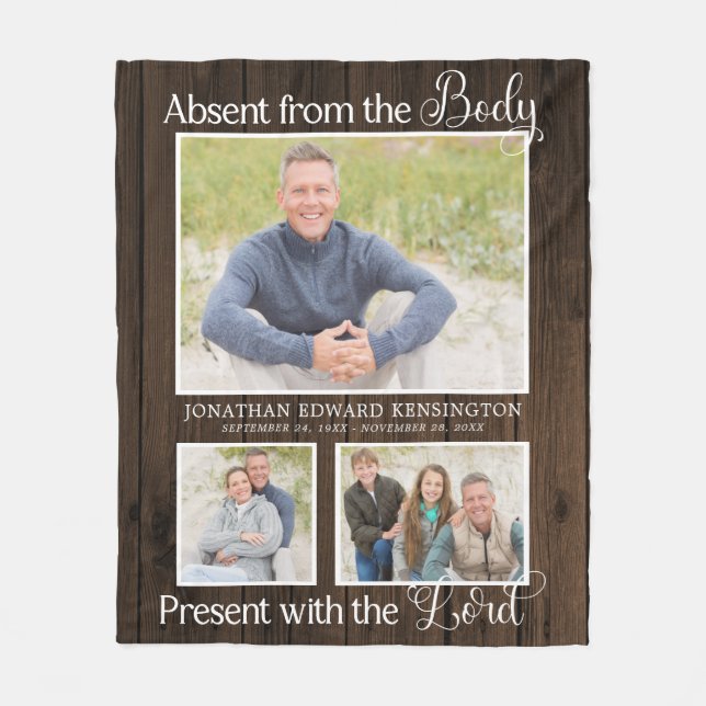 Christian Memorial Photo Memory Keepsaké Fleecefilt (Framsidan)