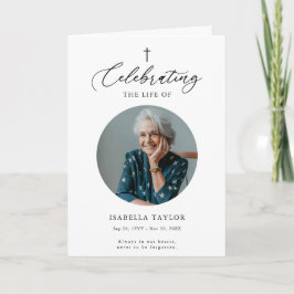 Christian Memorial Photo Obituary Service Program