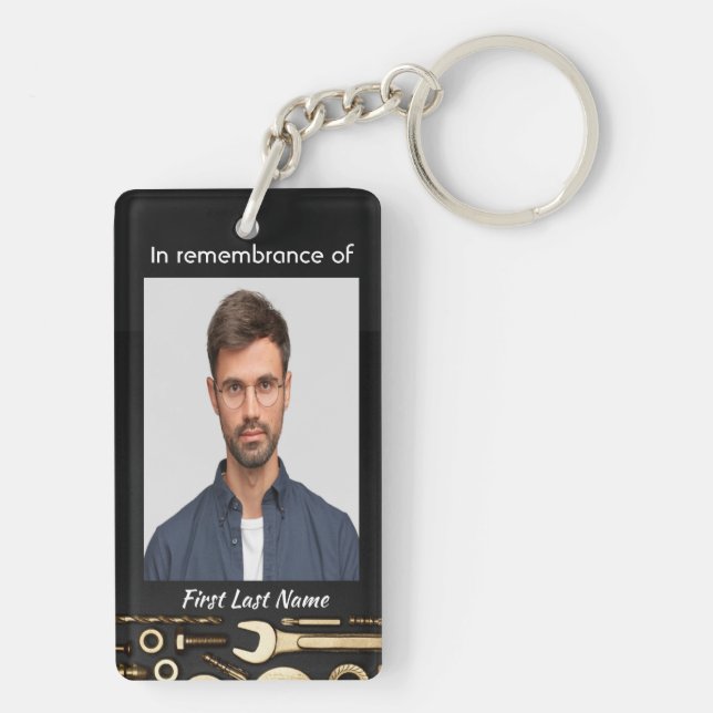 Christian Memorial Photo Prayer Verktyg Mechanic (Baksidan)