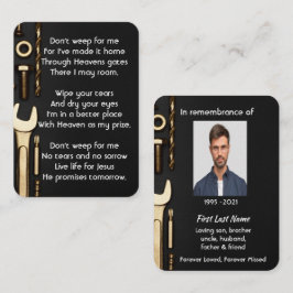 Christian Memorial Photo Prayer Verktyg Mechanic Visitkort