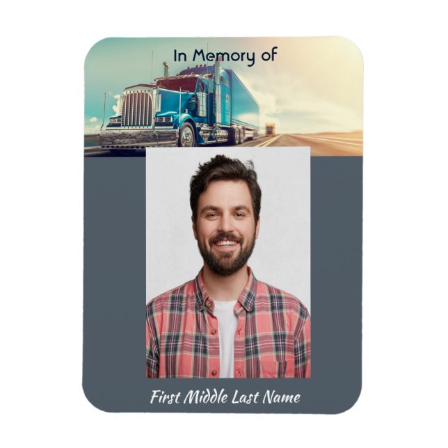 Christian Memorial Semi Lastbil Tractor Trailer Magnet (Vertikal)