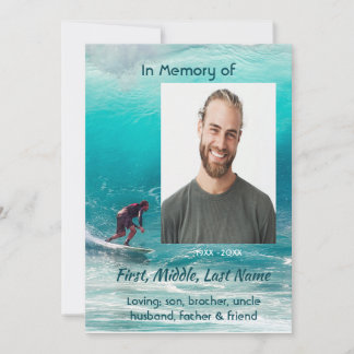 Christian  Memorial  Service Wave Surfer Water Inbjudningar