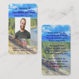 Christian Memorial Train Rail Tram Railway Visitkort