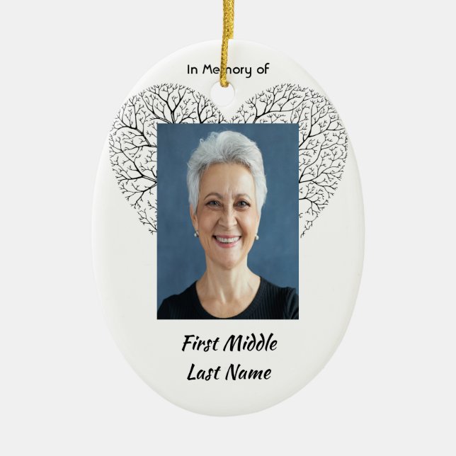 Christian Memorial  Tree of Life Heart Love Julgransprydnad Keramik (Framsidan)