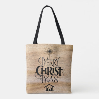 Christian Merry Kristus jul Black Wood Tygkasse