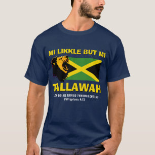 Christian MI LIKKLE MEN MI TALLAWAH Jamaica Flagga T Shirt