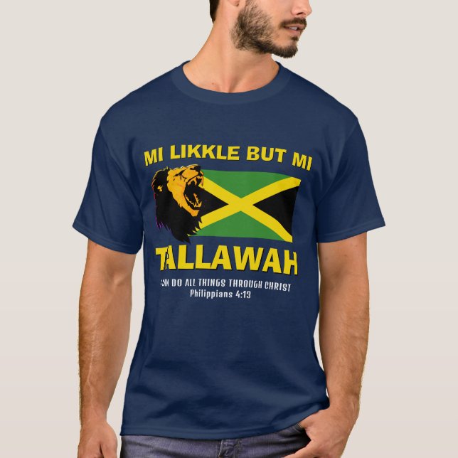Christian MI LIKKLE MEN MI TALLAWAH Jamaica Flagga T Shirt (Framsida)