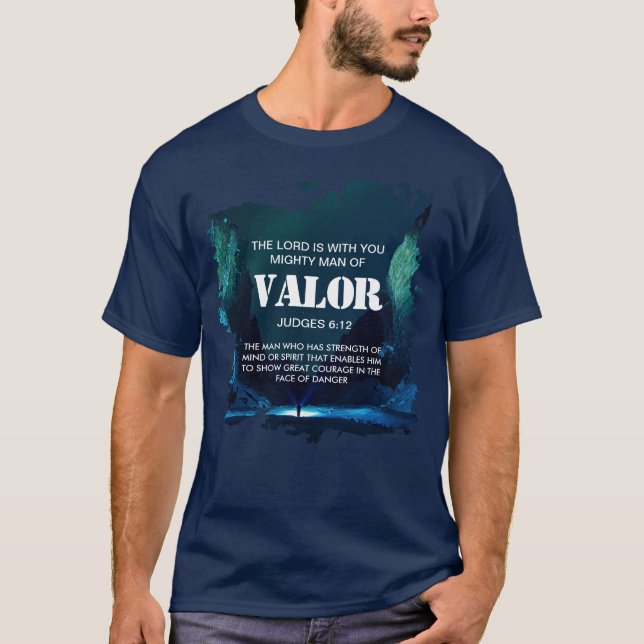 Christian MIGHTY MAN OF VALOR T Shirt (Framsida)