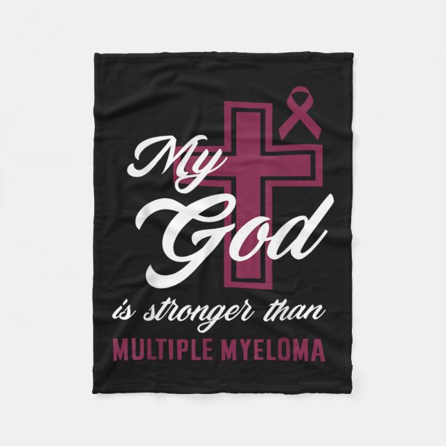 Christian Min Gud är starkare än Många Myeloma Fleecefilt (Framsidan)