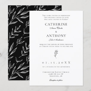 Christian Minimalist Elegant Classic Catholik Chic Inbjudningar