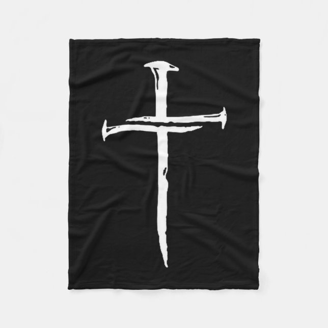 Christian Minimalist Three Nails Cross Religious J Fleecefilt (Framsidan)
