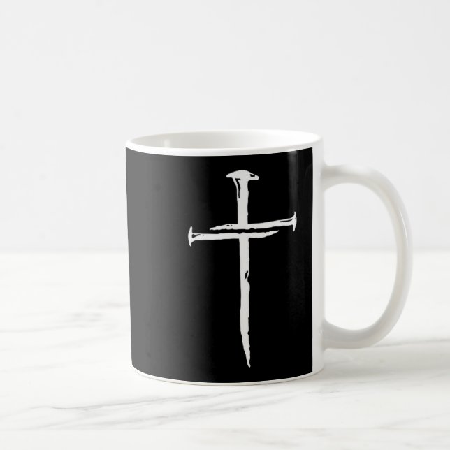 Christian Minimalist Three Nails Cross Religious J Kaffemugg (Höger)