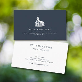 Christian Minister Simple Land Church Logotyp Navy Visitkort