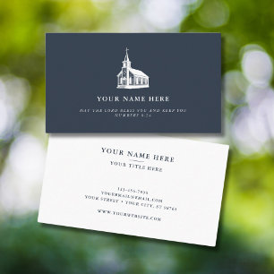 Christian Minister Simple Land Church Logotyp Navy Visitkort