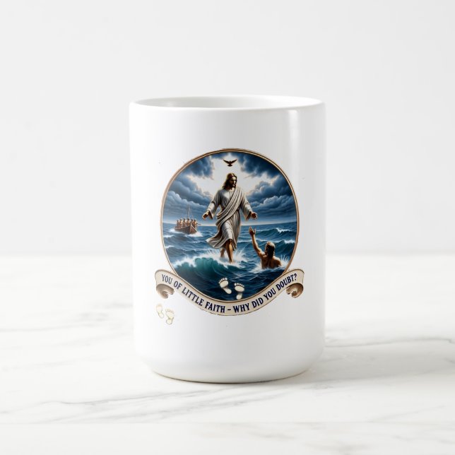 Christian Miracle Gift Set: Walk On Water Apparel Kaffemugg (Center)