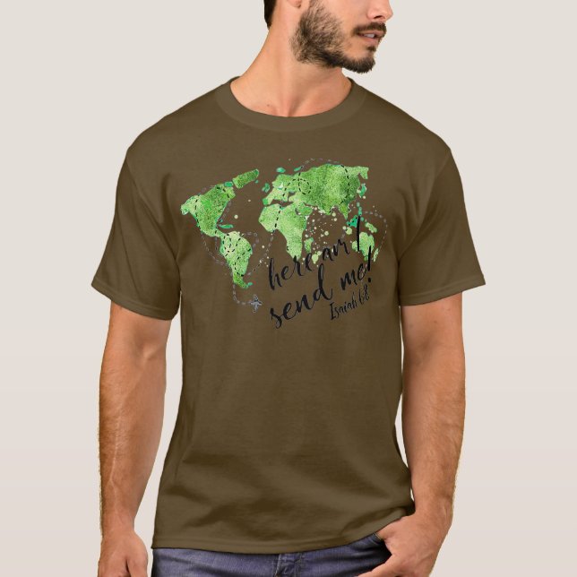 Christian Missionary Pilot Karta Aviation Isaiah T Shirt (Framsida)