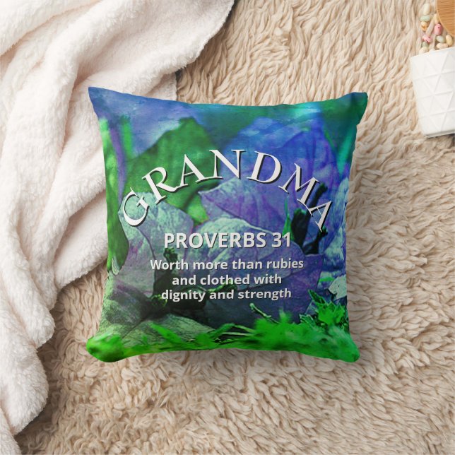 Christian Mors dag PROVERBS 31 Blommigt GRANDMA Kudde (Filt)