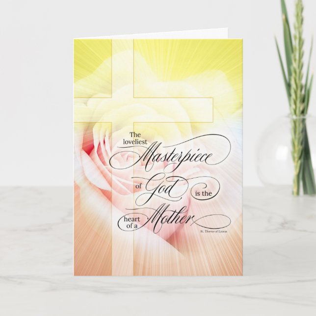 Christian Mors dag Rosa ros och Kor Helgkort (Framsida)