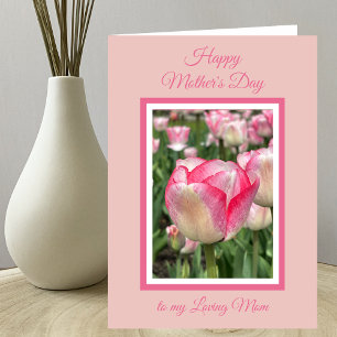 Christian Mors dag Rosa Tulips-kort Kort