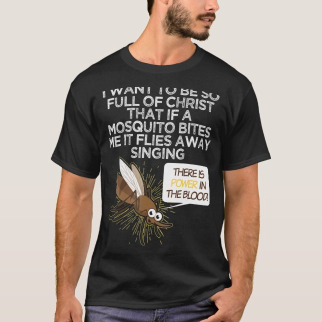 Christian Mosquito Gag Jokes Religiösa Christian T Shirt (Framsida)