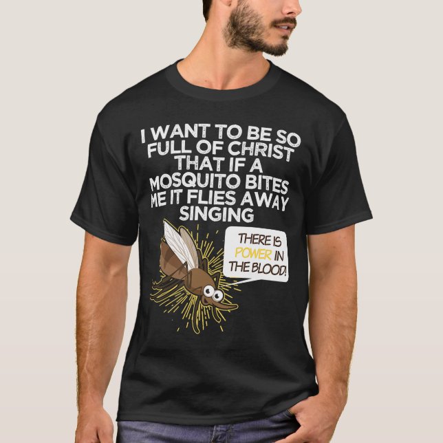 Christian Mosquito Gag Jokes Religiösa Christian T Shirt (Framsida)