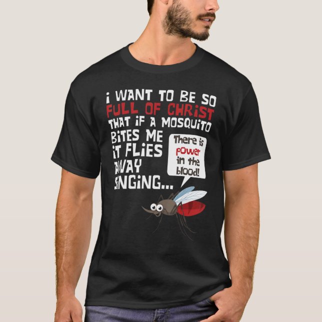 Christian Mosquito Gag Jokes Religiösa Christian T Shirt (Framsida)