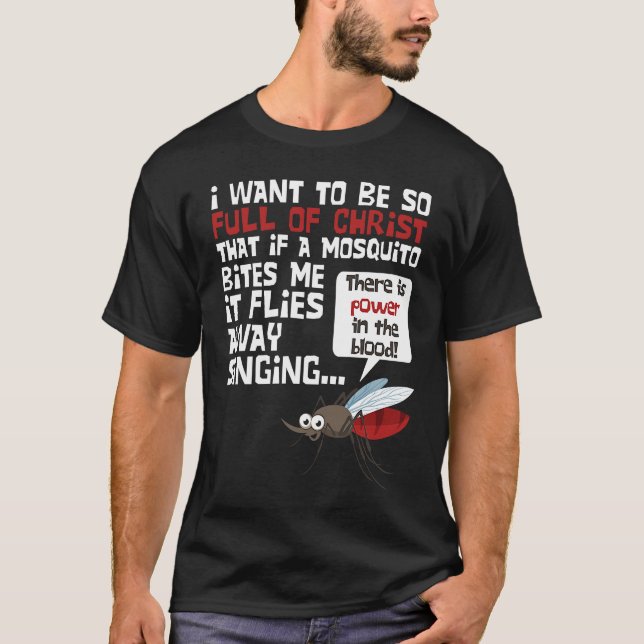 Christian Mosquito Gag Jokes Religiösa Christian T Shirt (Framsida)
