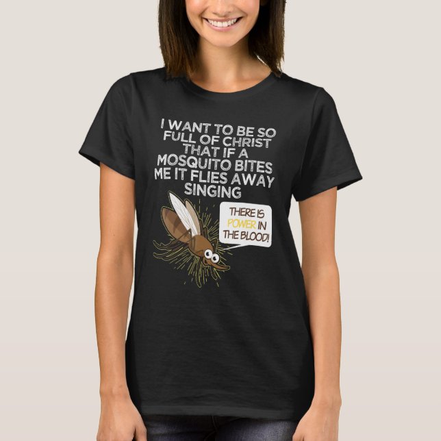 Christian Mosquito  Gag Jokes Religious Christian  T Shirt (Framsida)