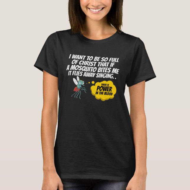 Christian Mosquito  Gag Jokes Religious Christian T Shirt (Framsida)