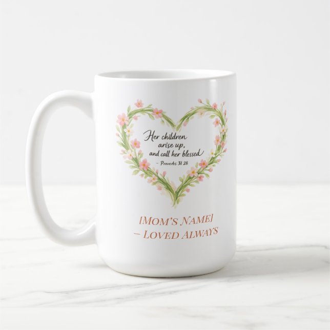 Christian Mother’s Day Floral Heart Mug Kaffemugg (Vänster)