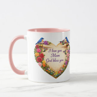 Christian Mother’s Day Gift Floral Heart Mug Mugg