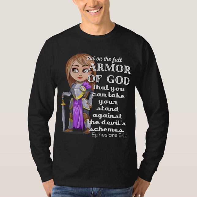 Christian Motivation Armor of God Ephesian 611 Je T Shirt (Framsida)