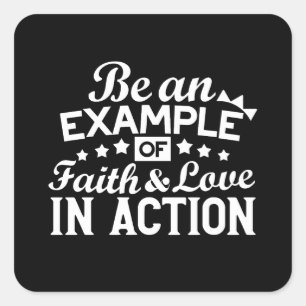 Christian Motivation Design - Faith, Kärlek och Ac Fyrkantigt Klistermärke