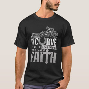 Christian Motorcle Biker Life kastar en kurva T Shirt