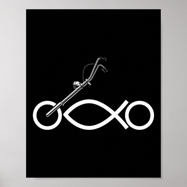 Christian Motorcycle Biker Ichthus Faith Poster (Framsidan)