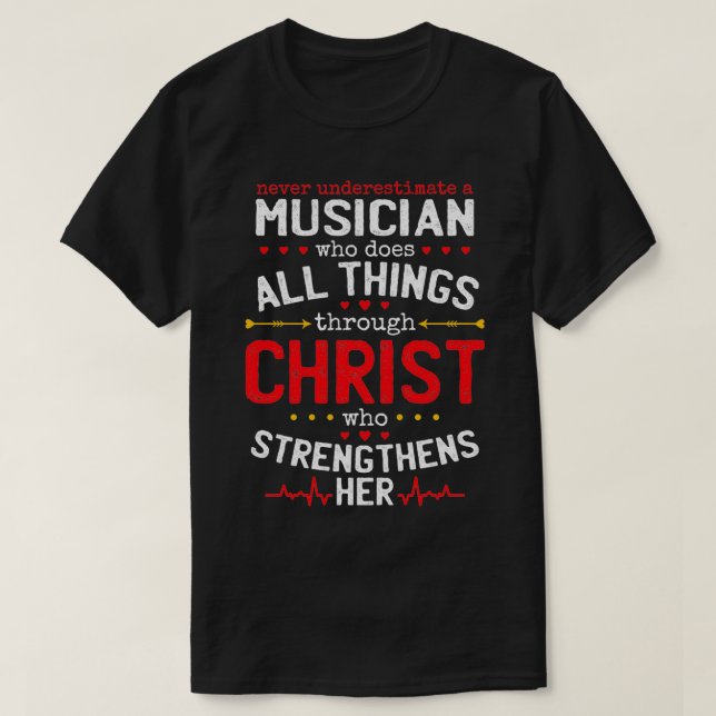 Christian Musician och Christianity Music Älskare T Shirt (Design framsida)